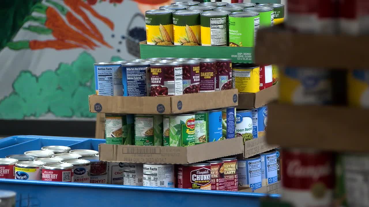 Families shopping for groceries in Ramsey County
